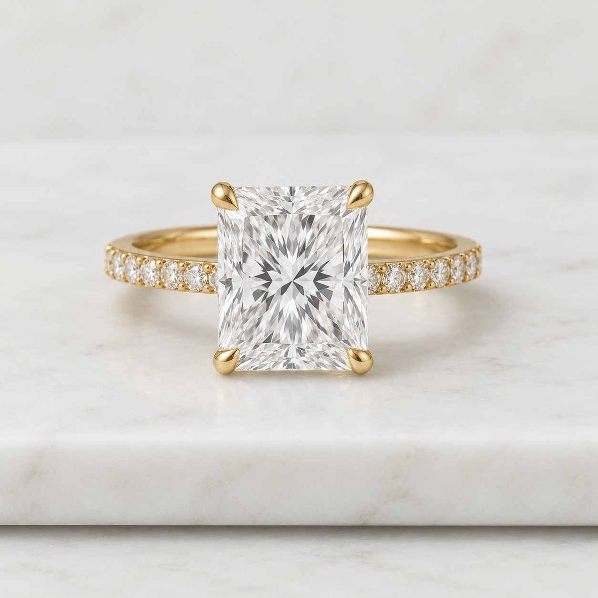 Lab Grown Diamond Ring , 4 CT Radiant Cut Lab Diamond Engagement Ring , Radiant Cut , Lab Created Diamond Ring IGI Certified , Lab Diamond
