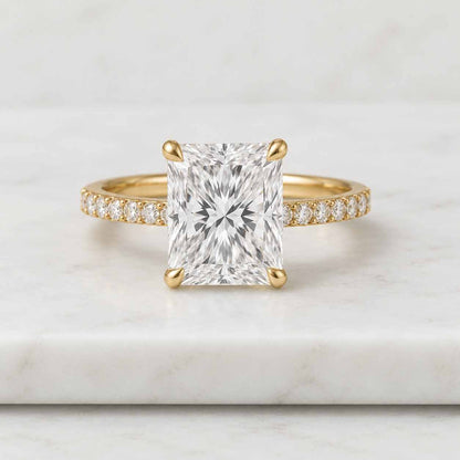 Lab Grown Diamond Ring , 4 CT Radiant Cut Lab Diamond Engagement Ring , Radiant Cut , Lab Created Diamond Ring IGI Certified , Lab Diamond
