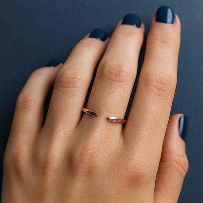 Open Wedding Band Lab Grown Diamond Ring Gap Wedding Ring Womens Cuff Stacking Ring