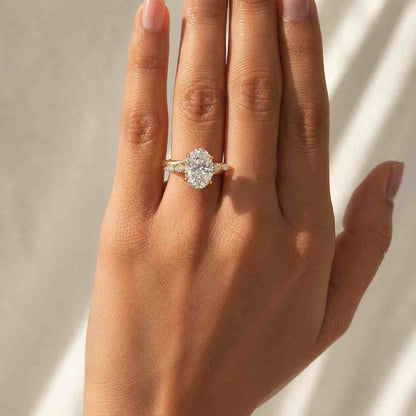 Lab Grown Diamond Ring, Perfect Proposal Ring for Her Solid White Rose Yellow Gold Ring