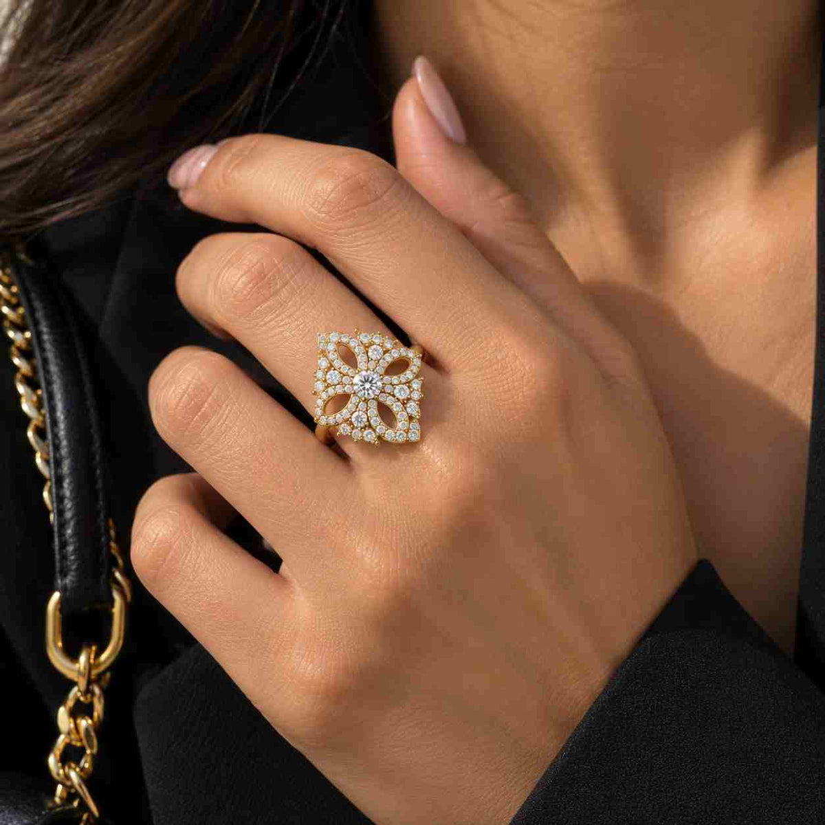 Unique Round Diamond Ring, E, VVS2 Lab Grown Diamond Ring, Unique Bridal Ring, Anniversary Gift, Dome shape, Perfect gift for her