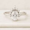 Oval Shaped Half Halo Moissanite Engagement Ring