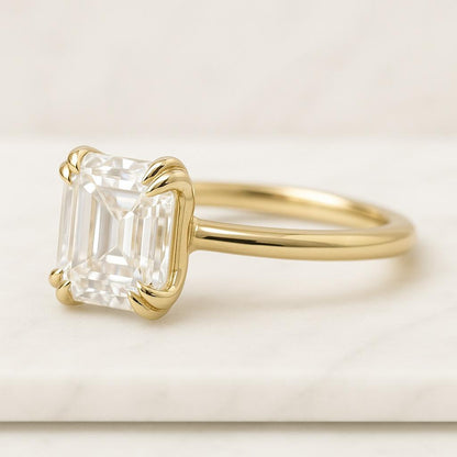 Lab Grown Diamond Solitaire Ring Asscher Cut Diamond Engagement Ring Simple Diamond Ring