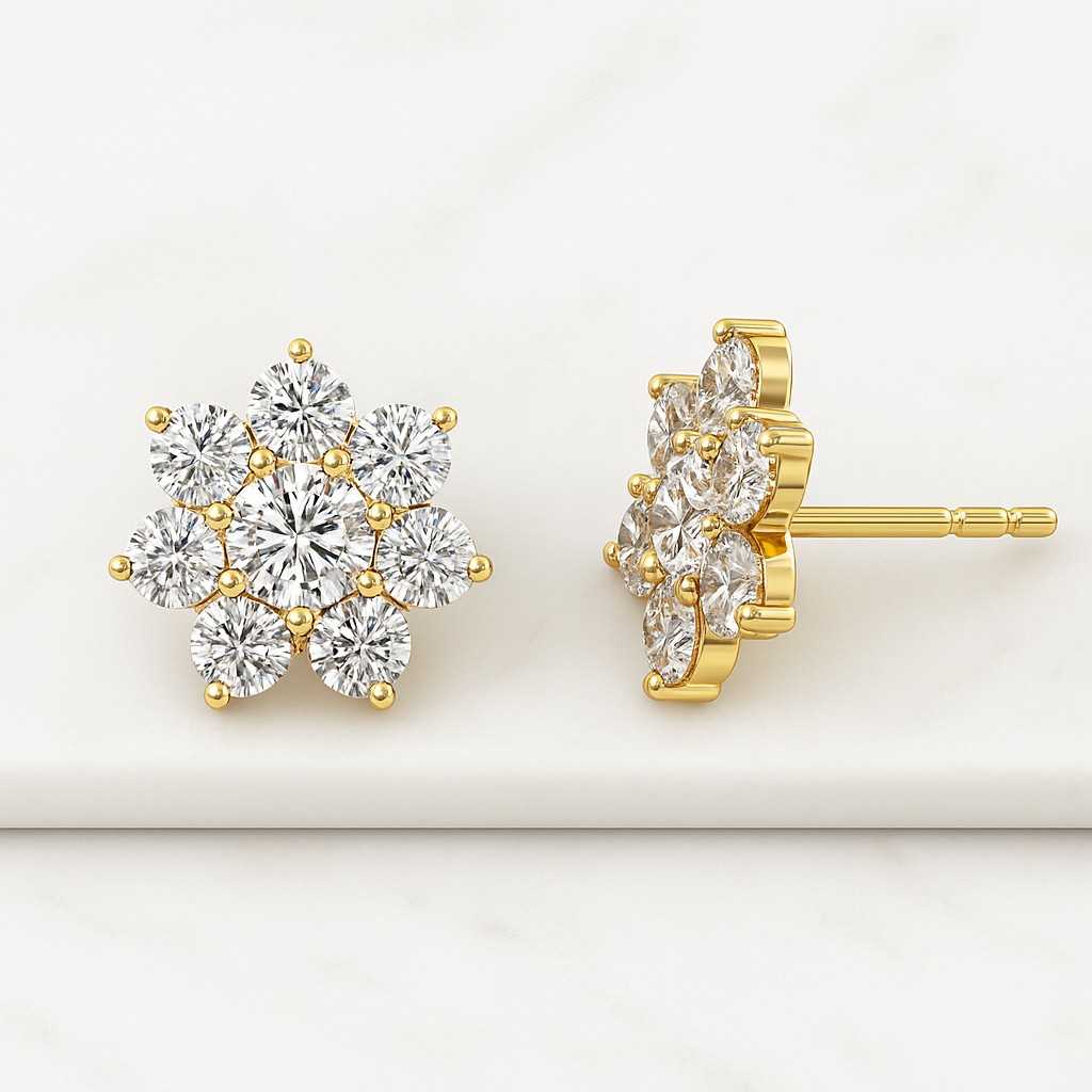 Lab Grown Diamond Stud Earrings 14k Solid Gold 3 Prong Diamond Studs Martini Screw Back stud Earring IGI Certified stud