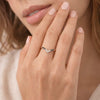 Curved Black & White Round Cut Moissanite Wedding Band