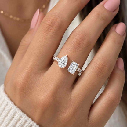 Lab Grown Diamond Toi Et Moi Bypass Ring