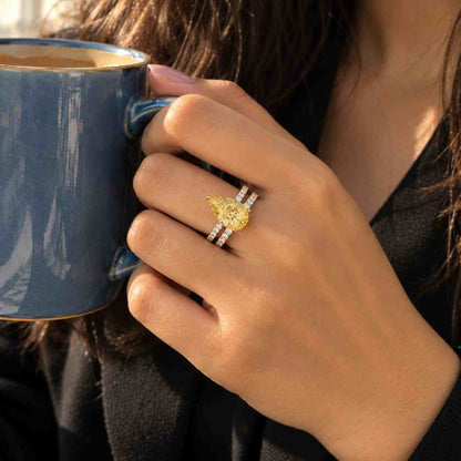Lab Grown Diamond Trilogy,14k Solid Yellow Gold,Kite Cut Sides,Engagement Ring,1.8 MM Straight Band,Anniversary Gift