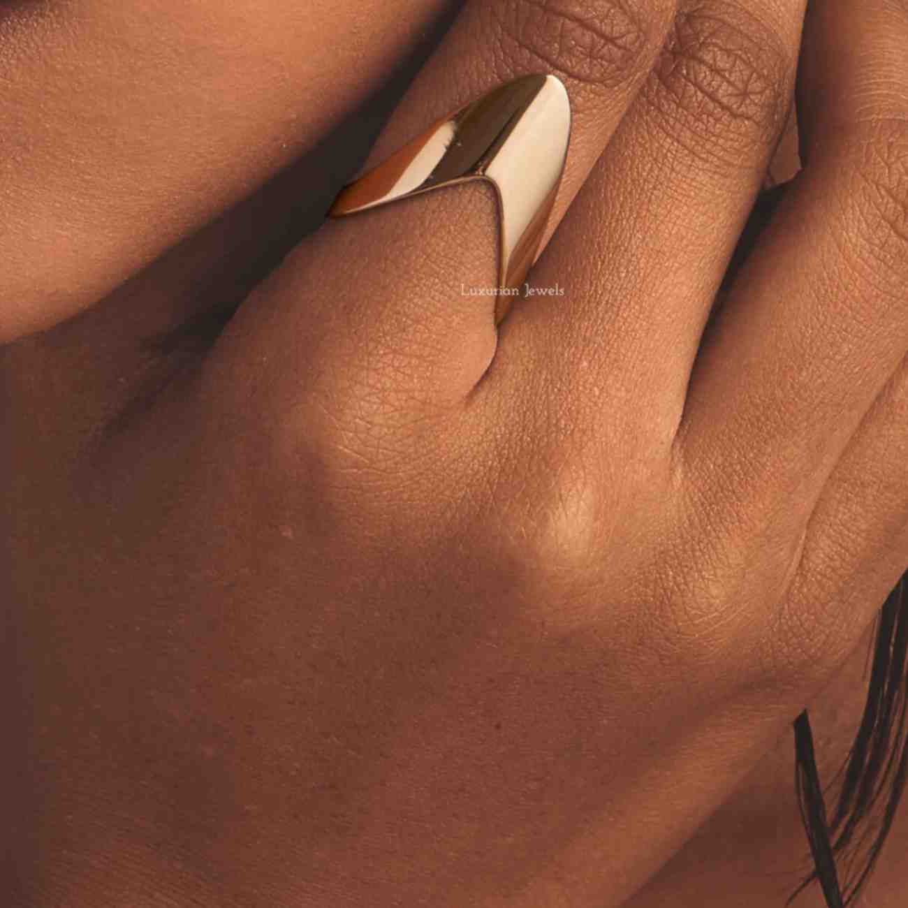 Lab Grown Diamond Vanki Ring  14K White Gold Chevron Wedding Band