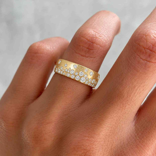 Lab Grown Diamond Wedding Band, 2mm Flush Set Dainty Stacking Ring, Anniversary Gift

