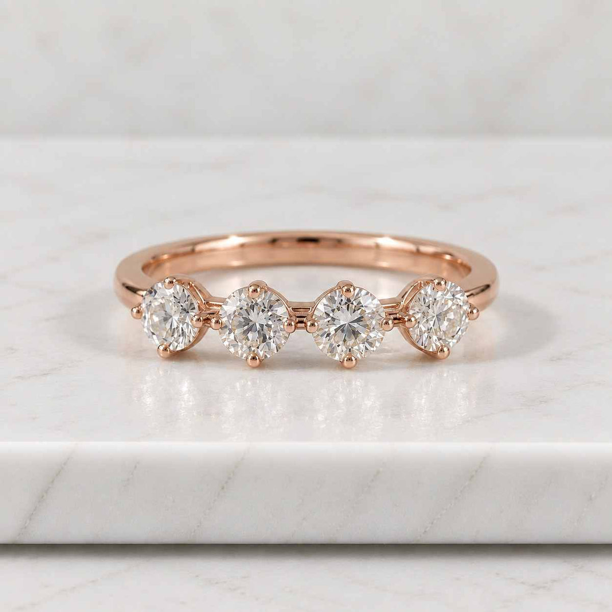 14k gold lab grown diamond wedding band | seven stone eternity ring
