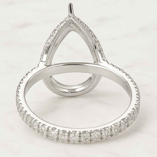 Lab Grown Diamond Wedding Ring Pear Shaped Halo Engagement Ring Lab Grown Diamond Anniversary Ring