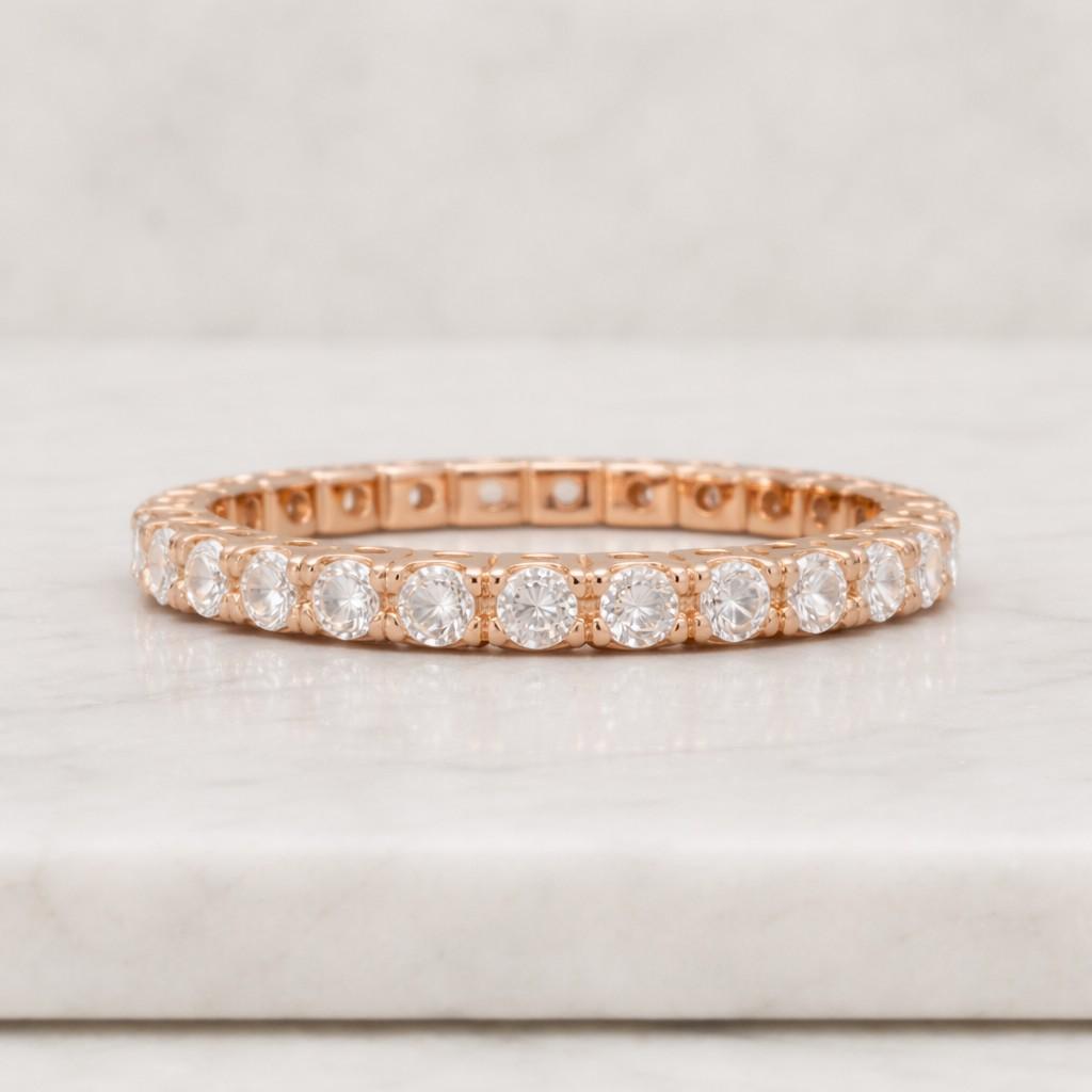 Lab Grown round diamond Wedding Band, Micro Pave Diamond Eternity Wedding Ring, Full Eternity Band 14k Gold Band Anniversary Ring For Her.
