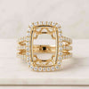 18k Elongated Cushion Shape Semi Mount Ring