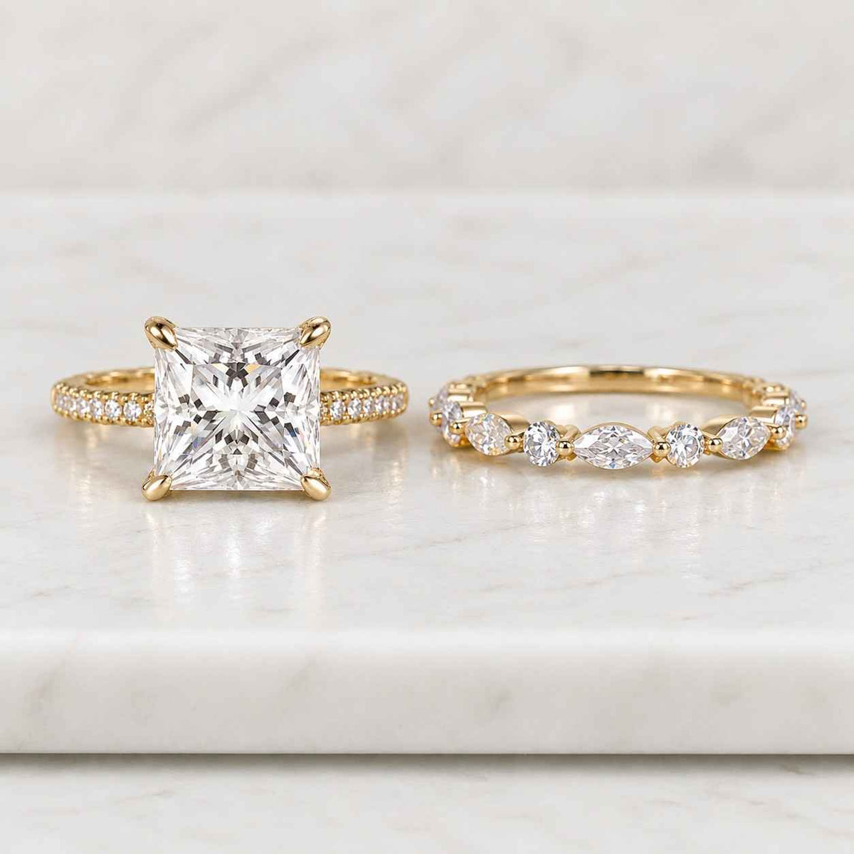 lab grown marquise diamond three stone engagement ring, 14k gold twisted band ring for birthday gift, lab diamond ring for wedding gifts
