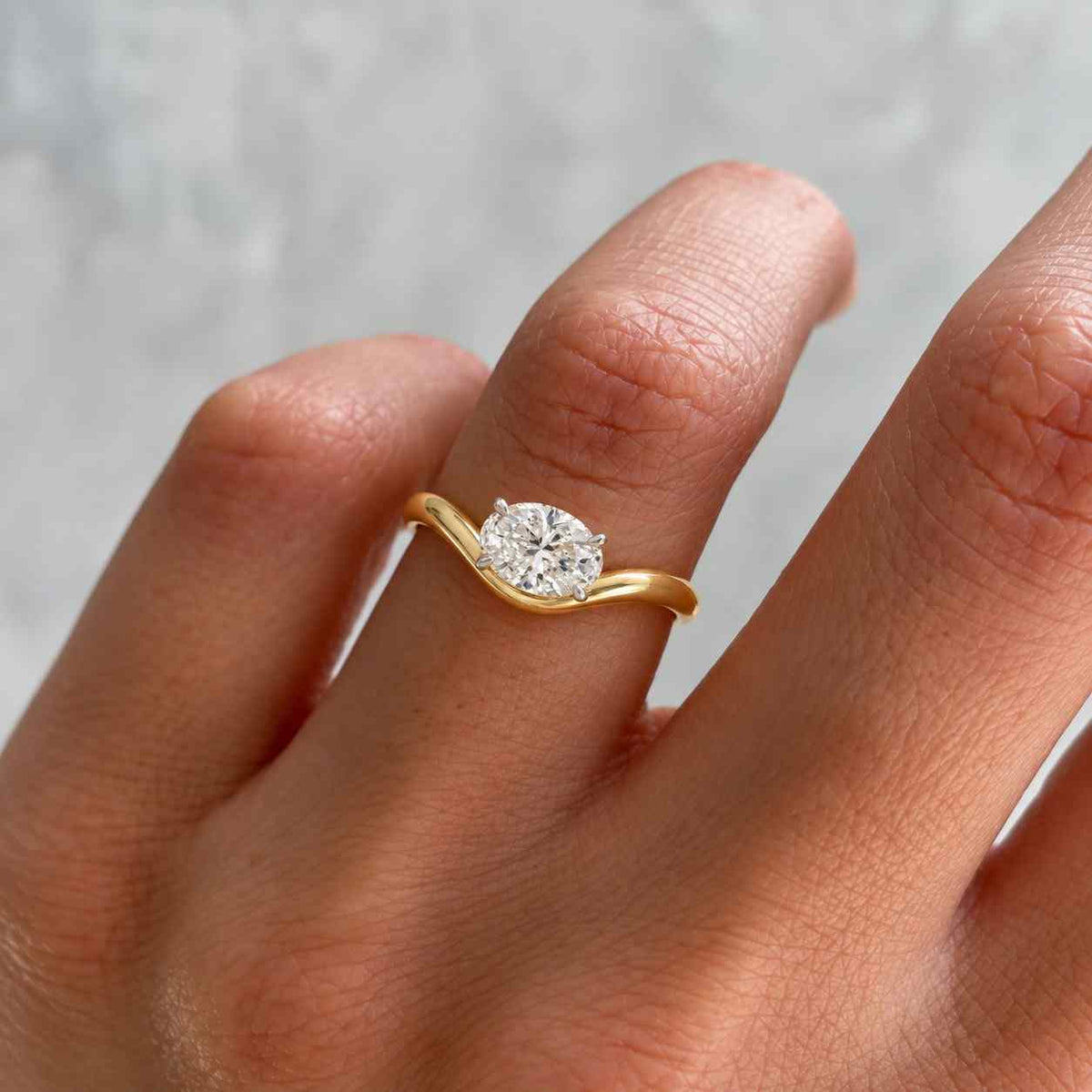 igi certified lab grown oval diamond engagement ring: hidden halo, pavé band

