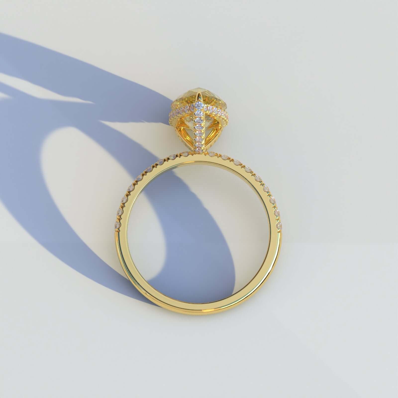 Lab Grown Pear Cut Bridal Set Ring