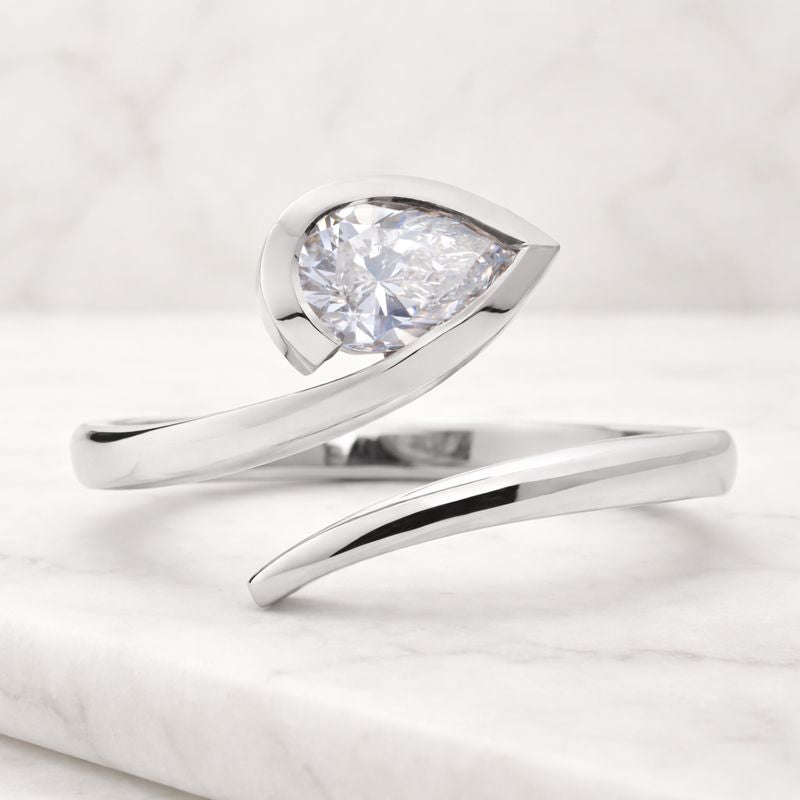 Lab Grown Pear Shape Dimond Ring