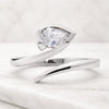 Open East West Diamond Ring Half Bezel Set Engagement Ring