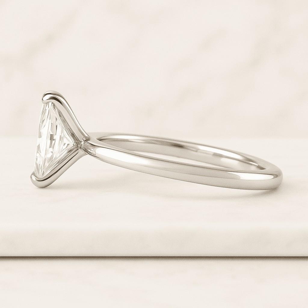 Radiant Cut Lab Grown Diamond Solitaire Engagement Ring For Her