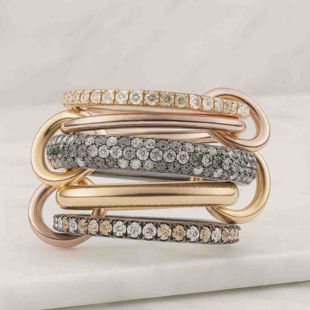 Lab Grown Round Diamond Half Pave Set Cuban Ring Band 14k Yellow Gold Wedding Ring Band Unisex Band Anniversary Gift