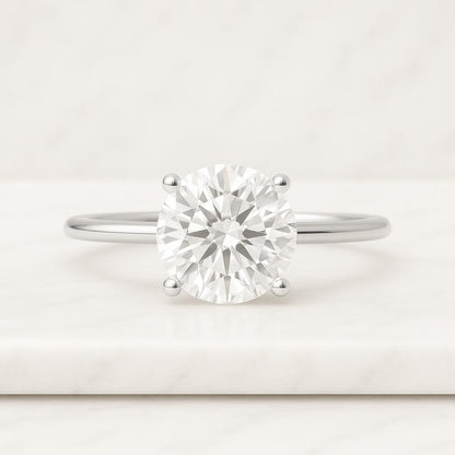 round CVD Diamond yellow Gold Gold Promise Ring Gift for her