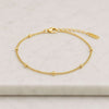 Yellow Gold Beaded Chain Bracelet with Adjustable Extension