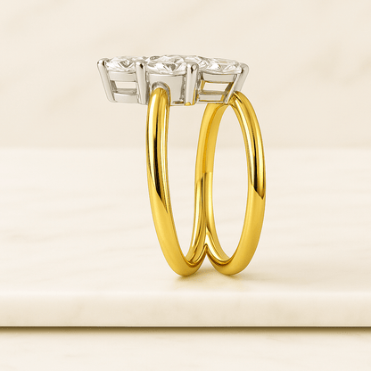 Open Wedding Ring for Engagement Ring Lab Grown Diamond Ring Stackable Open Gap Ring for Main Ring Wedding Matching Band Diamond Engagement