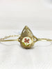 Real Flower Pear Shape Antique Gold Plated Bracelet