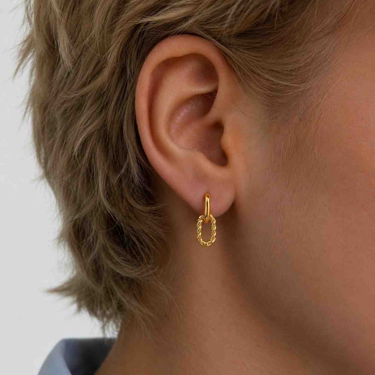 Link Drop Earrings, Gold hoop Geometric Dangle Earrings, Chunky Paperclip Link Earrings, Everyday Jewelry, Minimalist earring, Gift for her