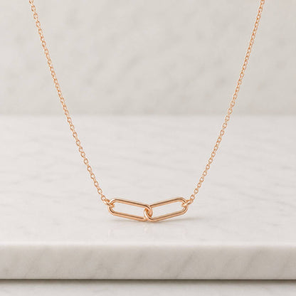 Linked Necklace, Interlocking Pendant Necklace, Minimalist Connection Necklace,