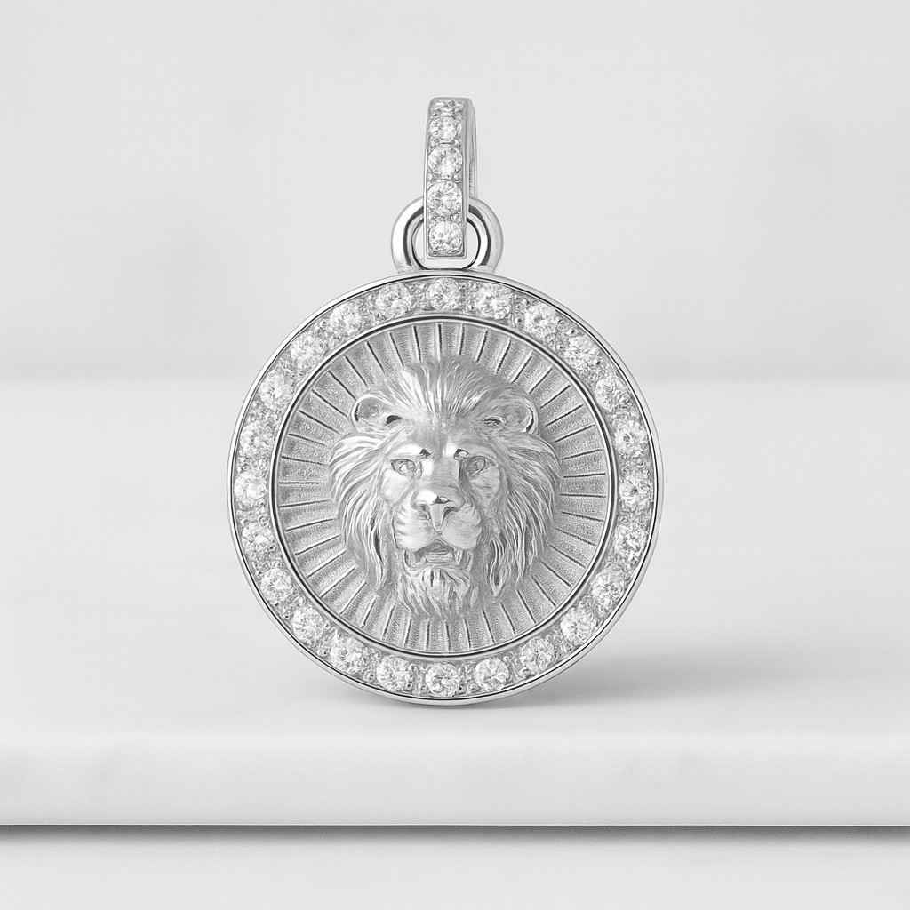 Lion Pendant 14k Yellow Gold Rubies Stones Judaica Jewelry Israel Jewelry Solid Gold Pendant