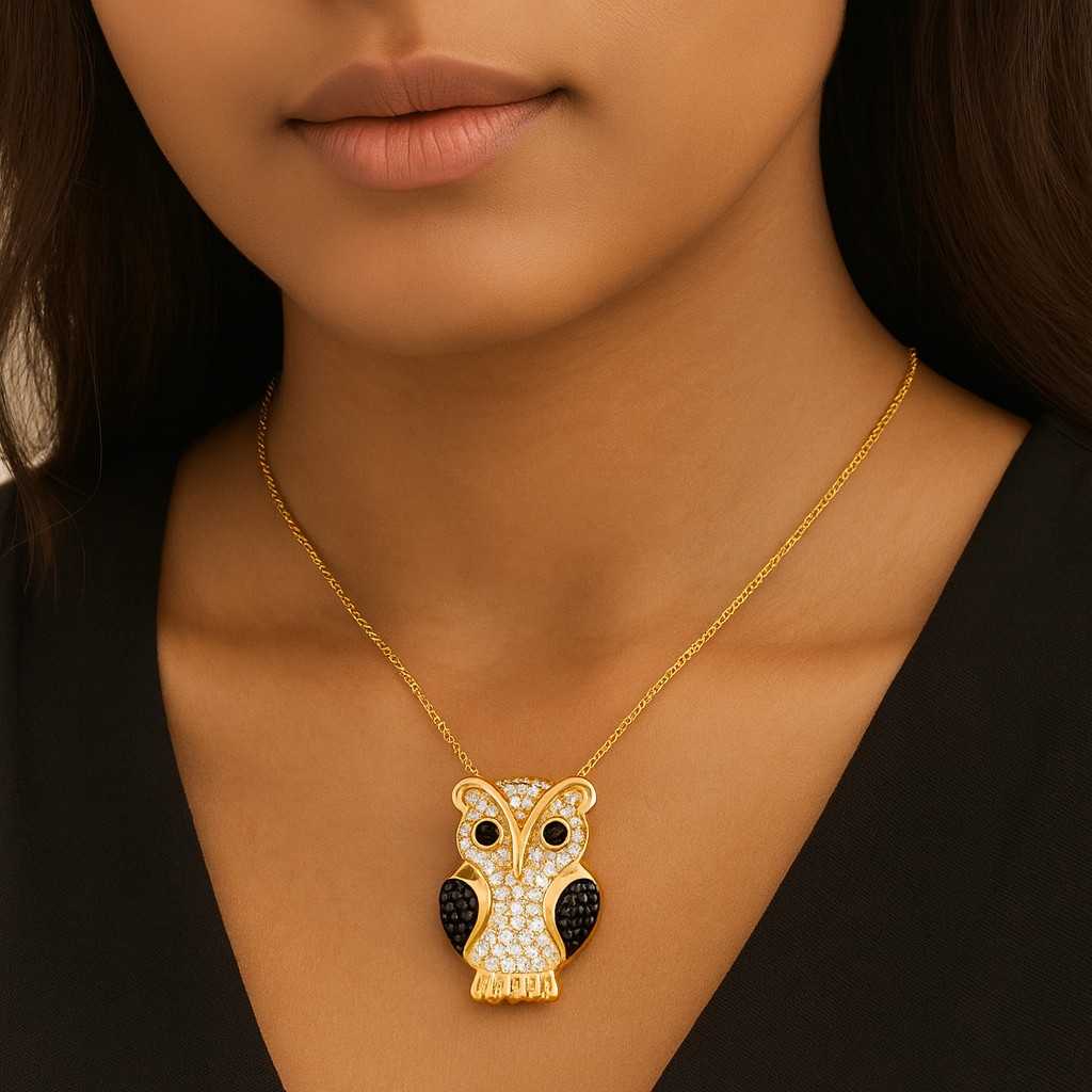 Little silver owl necklace Silver owl pendant Sweet little owl necklace Silver owl jewelry