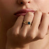 Round Cut London Blue Topaz Infinity Ring