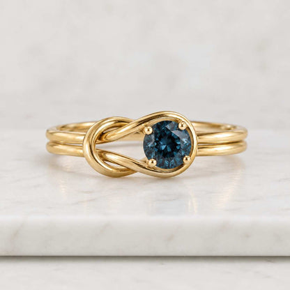London Blue Topaz Sterling Silver Ring - Round Cut, Anniversary Gift
