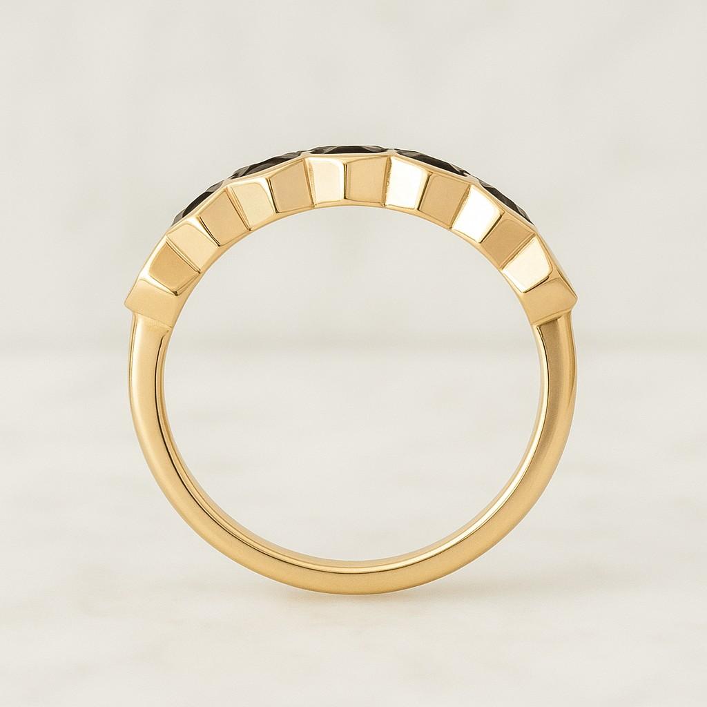 Long hexagon black onyx ring vintage rose gold engagement ring art deco bridal ring bezel set split shank ring women promise wedding ring