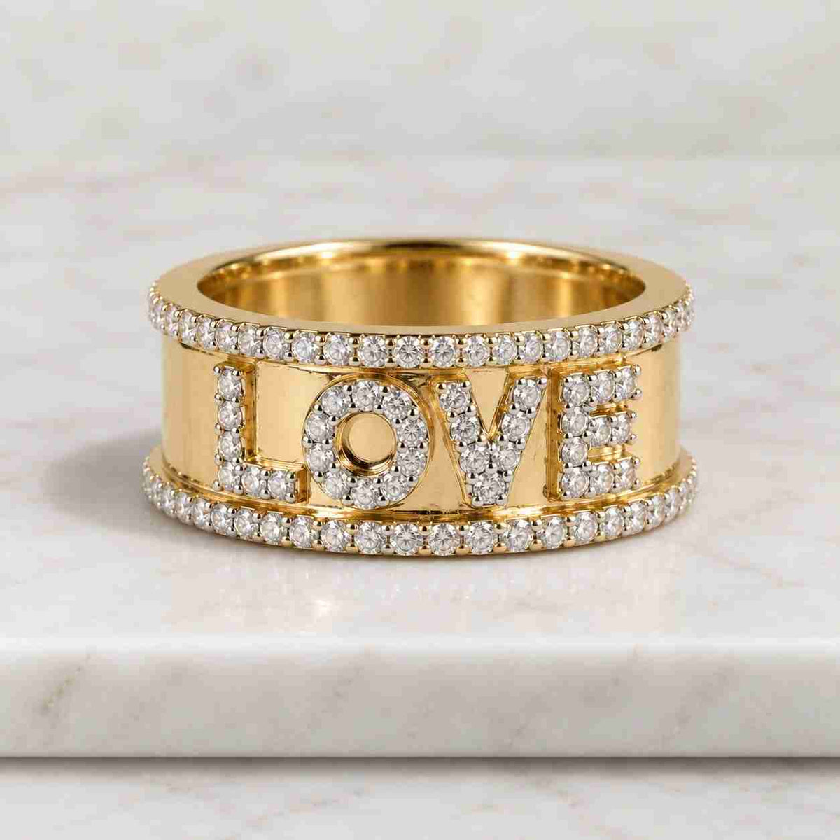 love script natural diamond ring: 14k solid gold cursive nameplate word jewellery, certified jewelry, duty paid, ready to ship
