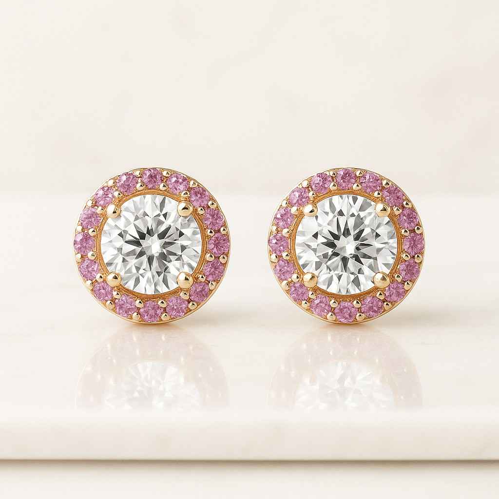 Luxurious Lab-Grown Diamond Hoop Earrings 14k Rose Gold Hoop Earrings, Elegant Gift for Women