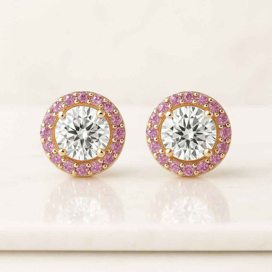 Luxurious Lab-Grown Diamond Hoop Earrings 14k Rose Gold Hoop Earrings, Elegant Gift for Women