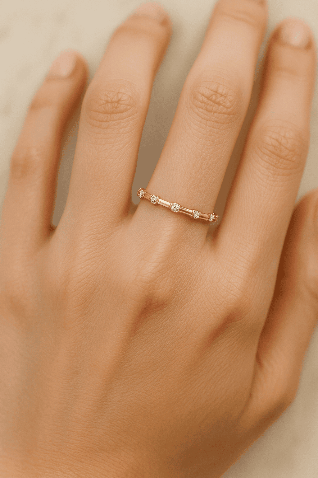 14k Brilliant Round Cut Distance Lab Grown Diamond Band