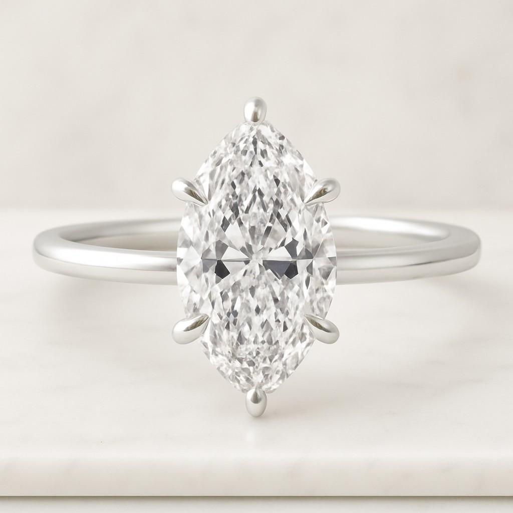 Lab Grown Diamond Anniversary Ring Unique Proposal Ring for Her Six Claw Prong Setting Ring Gifts