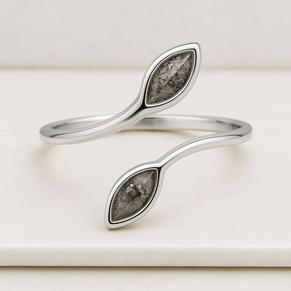 Marquise Salt Pepper Diamond Engagement Ring Art Deco Moissanite Wedding Band Open Diamond Wrap Ring Dainty Wedding Ring