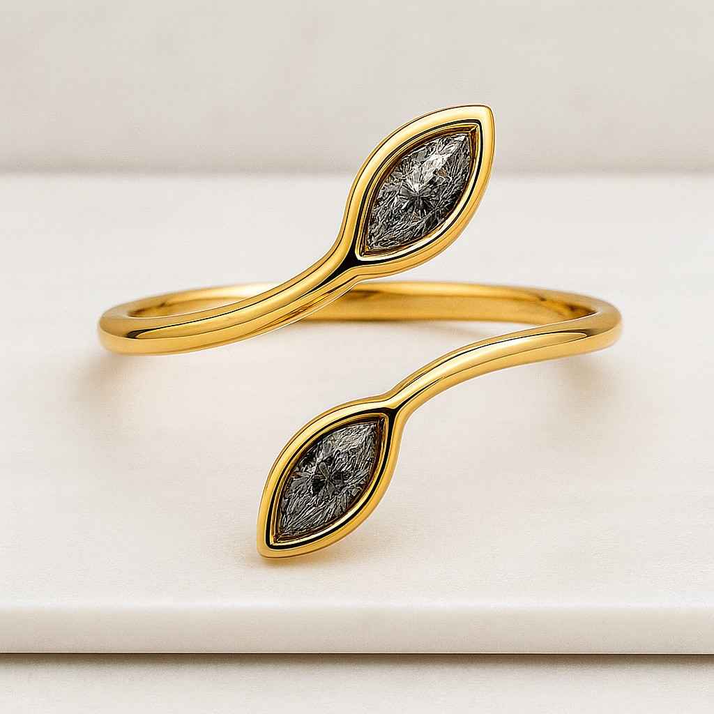 Marquise Cut Lab Grown Bubble Diamond Ring Women Stackable Rings Handmade Engagement Ring Bezel Marquise Wedding Band Stacking Cuff Ring Anniversary or Engagement Ring