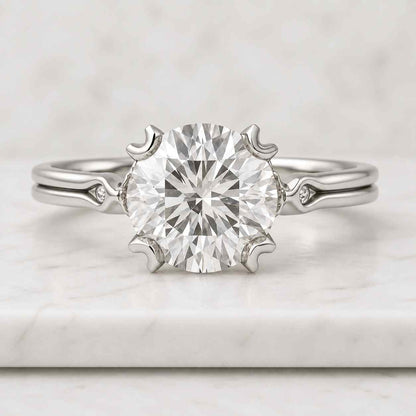 Marquise Asscher Diamond Ring, Open Spiral Ring, IGI Certified Diamond Ring