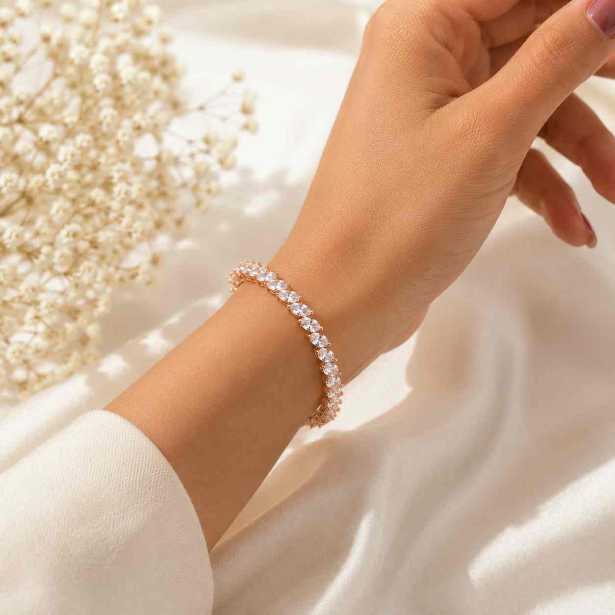 marquise cz tennis bracelet, gold dainty bridal wedding jewelry, sterling silver

