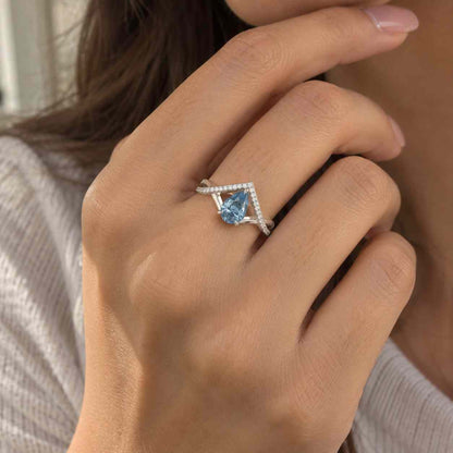 Marquise Cut CVD Diamond Bridal Set, Baguette Round Diamond Wedding Band, Lab Grown Engagement Ring Set, IGI Certified Customized Ring
