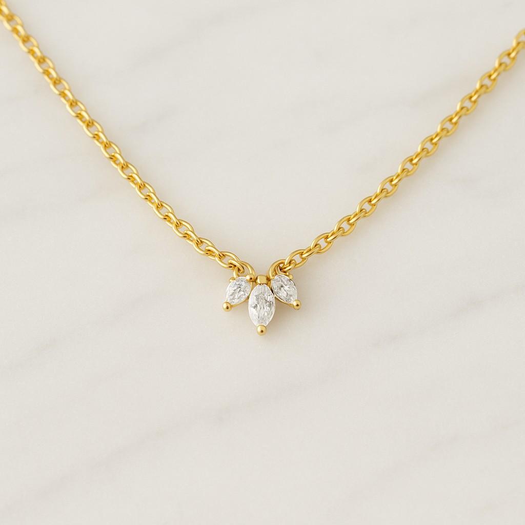 Marquise Cut Diamond Pendant necklace IGI Certified 14k Yellow Gold Lab Grown Diamond