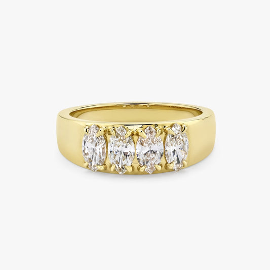 Marquise Cut Diamond Wedding Band