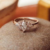 Marquise Cut Eco Friendly Diamond Solitaire Accent Ring