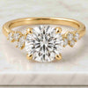 0.50 To 2.00 CT Round Cut Lab Grown Diamond Pavé Set Engagement Ring