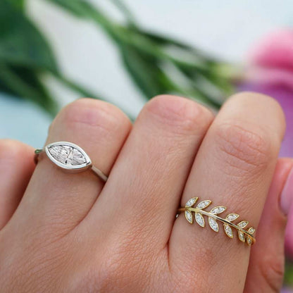 Marquise Cut Lab Diamond Engagement Ring Full Eternity Stackable Band Womens Gift 925 Sterling Silver Half Bezel Set Band